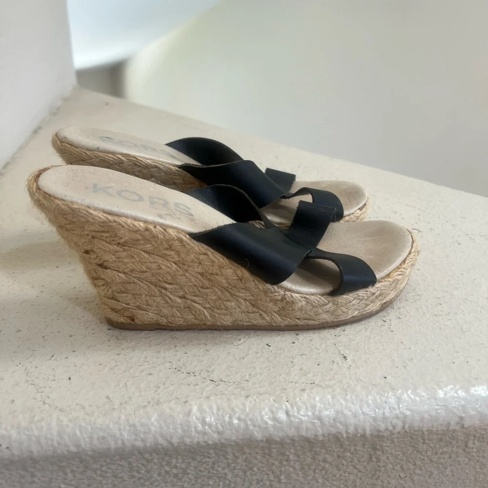 MICHAEL KORS Espadrille Wedge Mules Platform Sandals Sandal Women's‎ Size 7.3